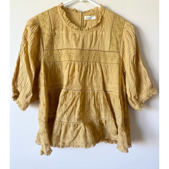 DOEN Adnet Top in Wheat S Embroidered Lace - Picture 4 of 10